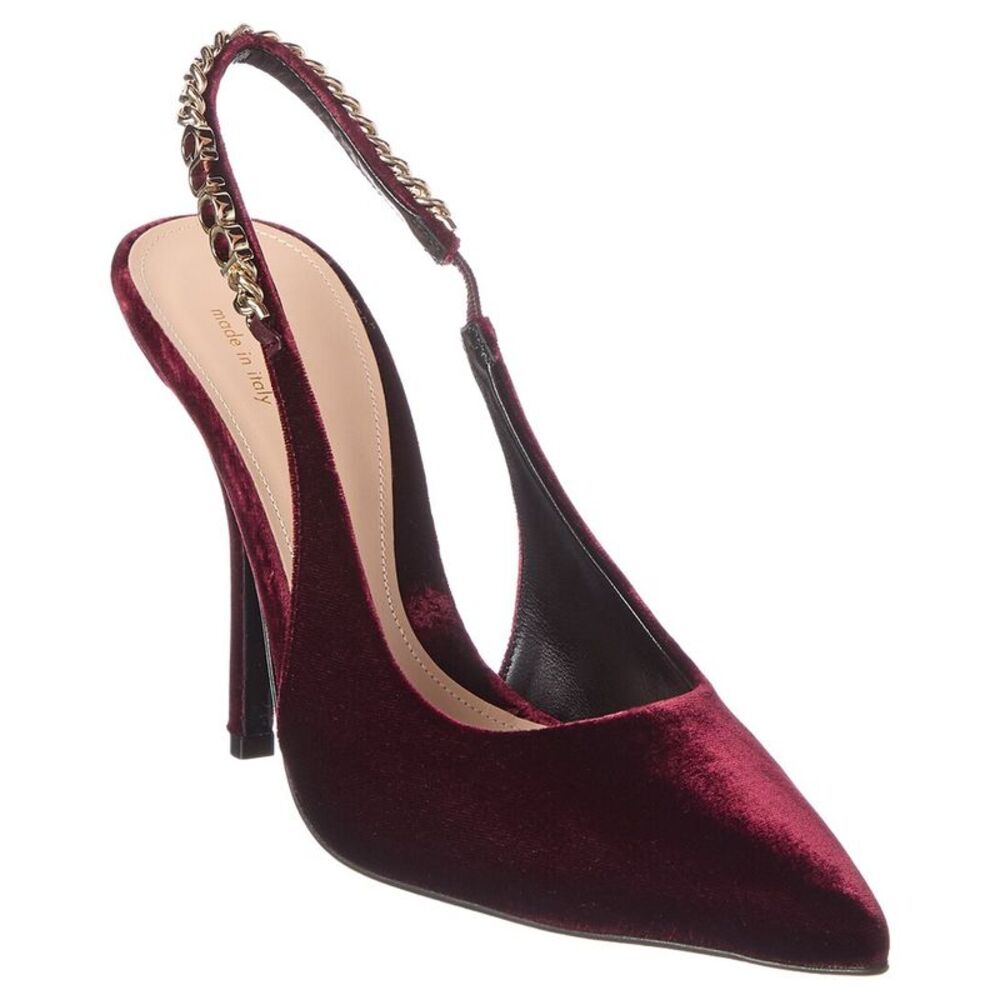 Gucci Signoria 100 Velvet Slingback Pump, Red